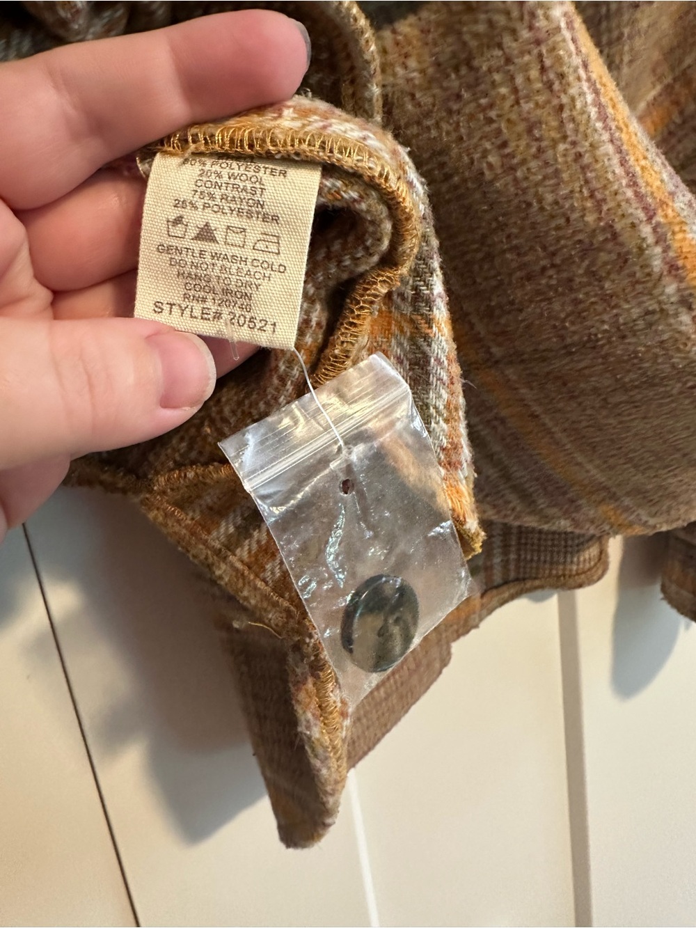 Mystree Plaid Shacket Jacket in Brown and Mustard - Picture 6 of 6